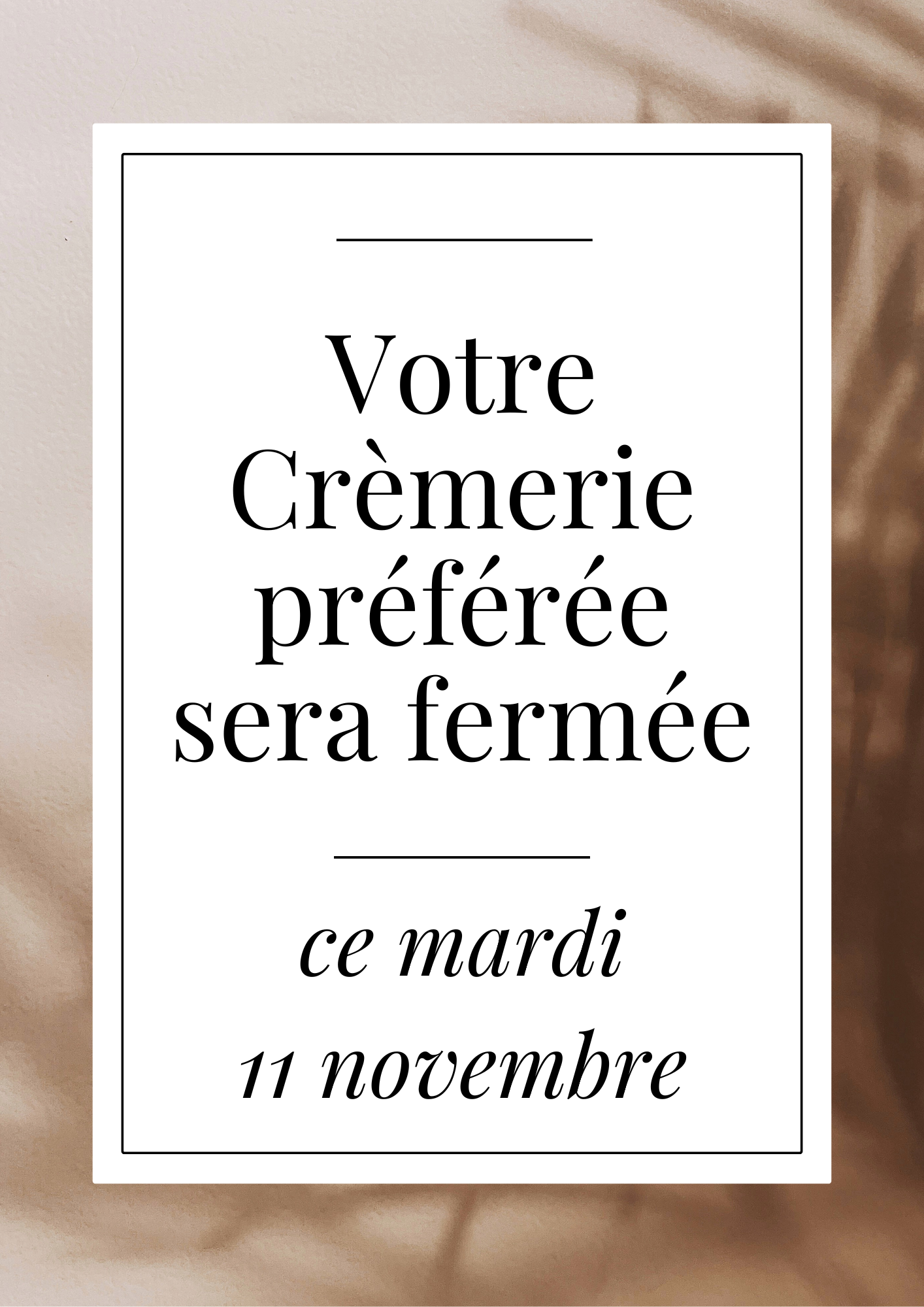 Fermeture Exceptionnelle