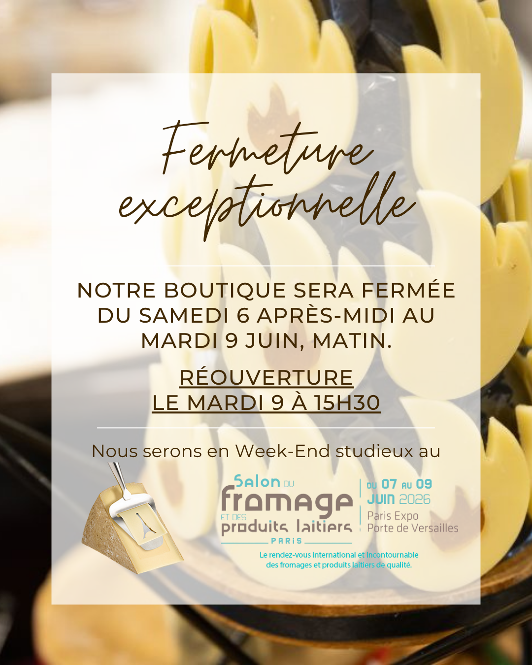 Fermeture Exceptionnelle